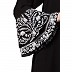 Designer abaya with embroidered sleeves- Black and White